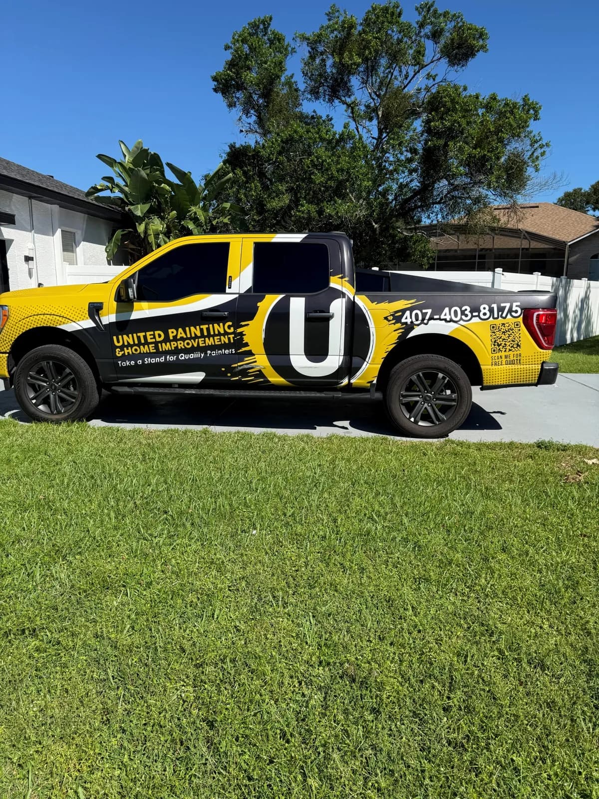 Partial wrap on a painting company F-150