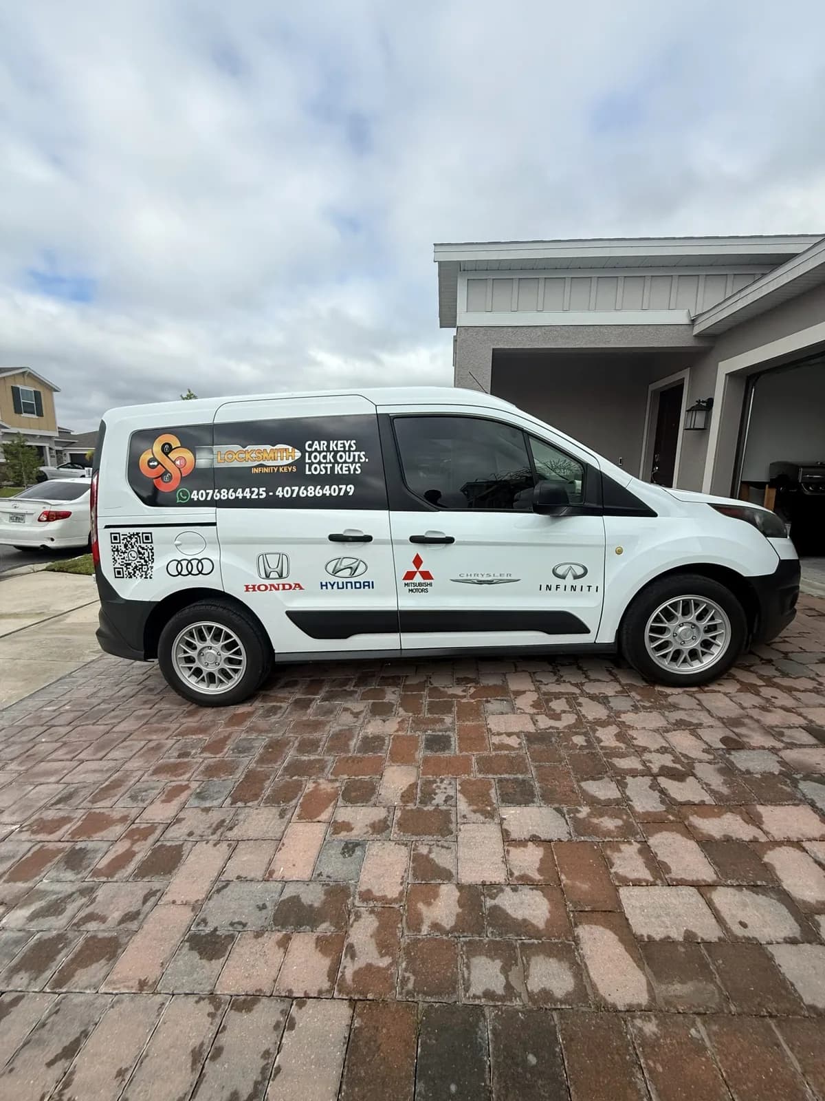 Locksmith van with lettering and decals